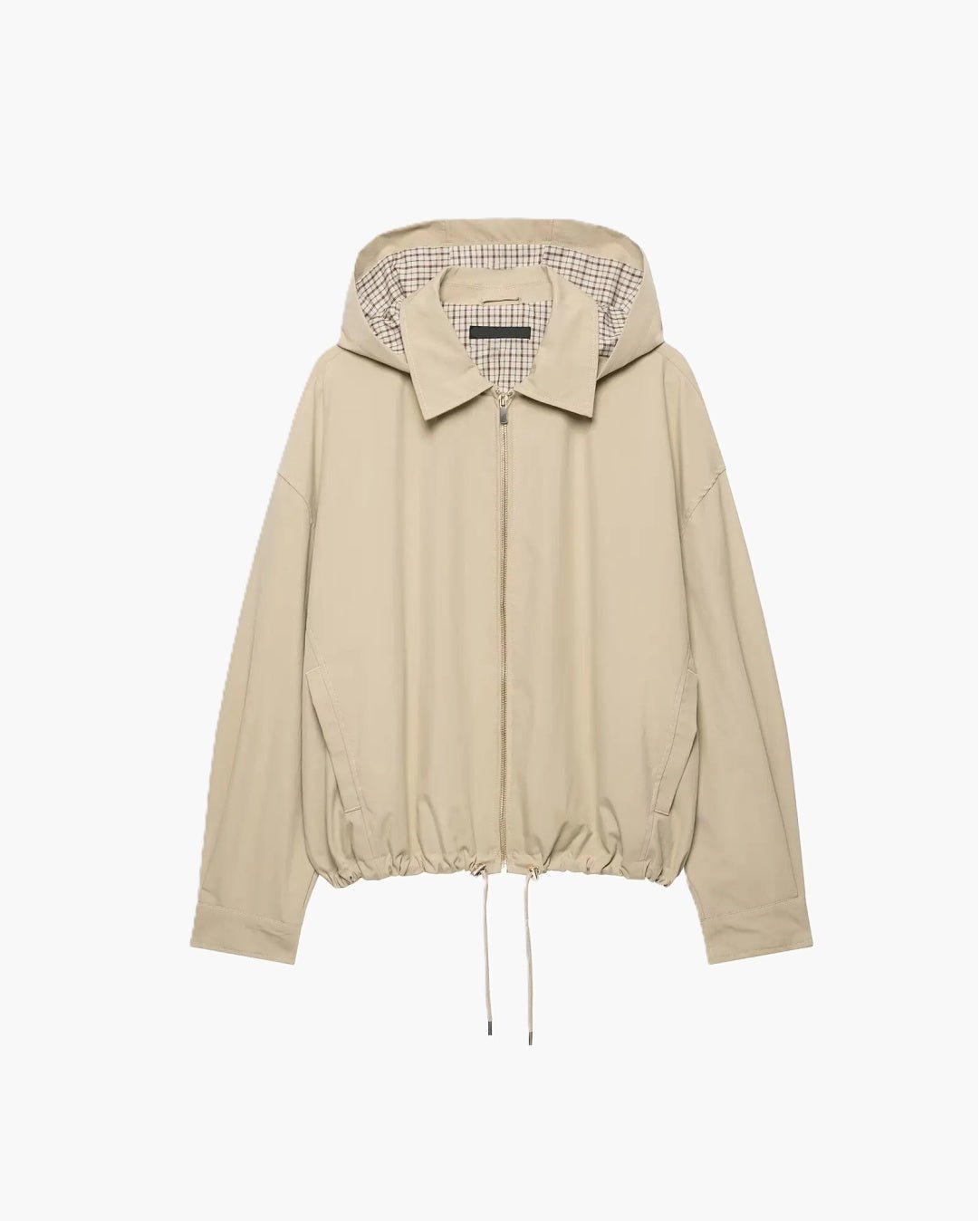 OLANE Casual Hooded Zip-Up Jacket BeigeXSWomen's Coats & Jackets