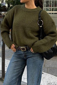 Casual Ribbed Knit Sweater