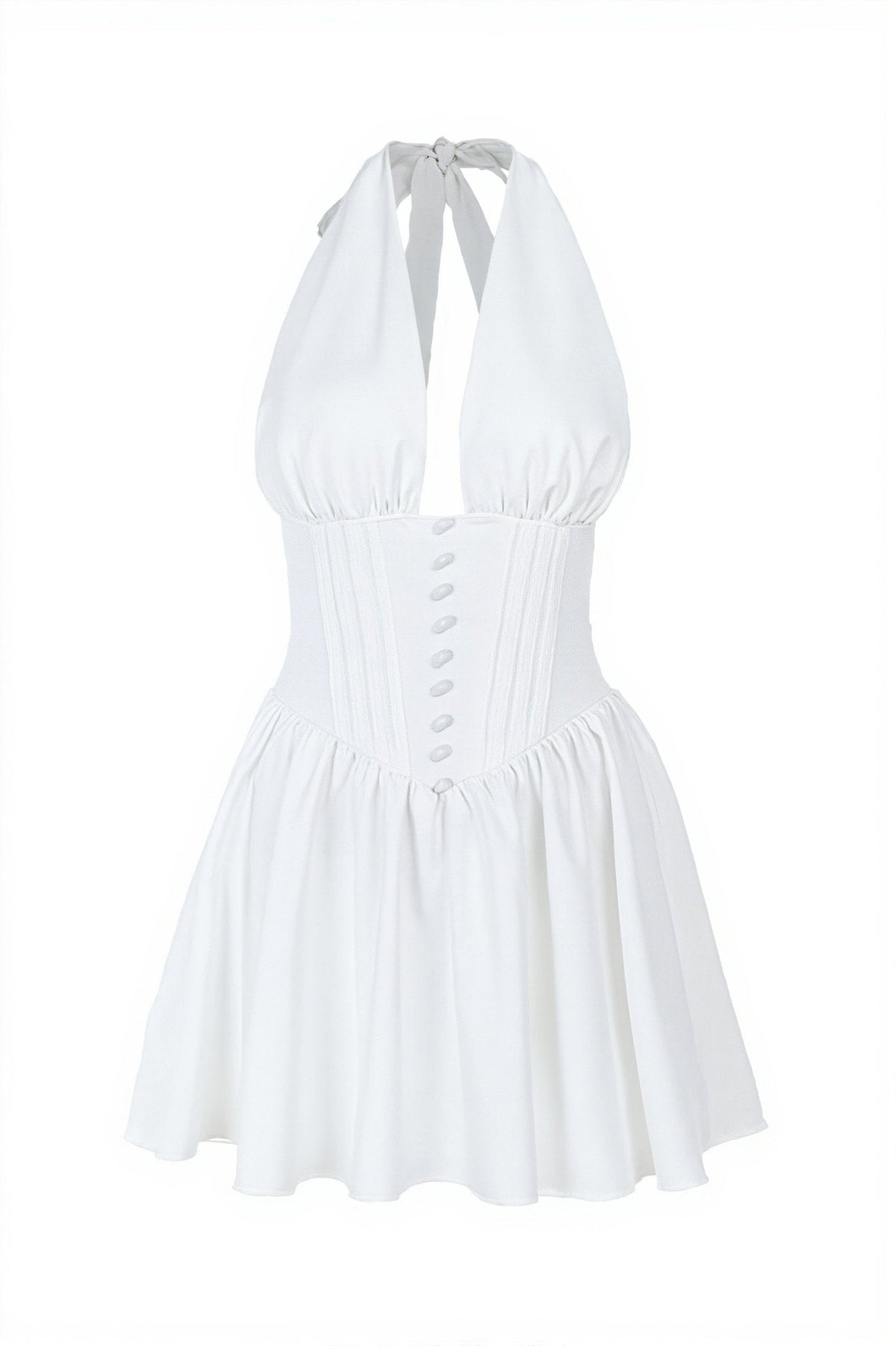 OLANE Chic Halter Bodycon Mini Dress WhiteMWomen’s Dresses