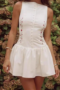 Amy – Ärmelloses Besticktes Mini-Kleid