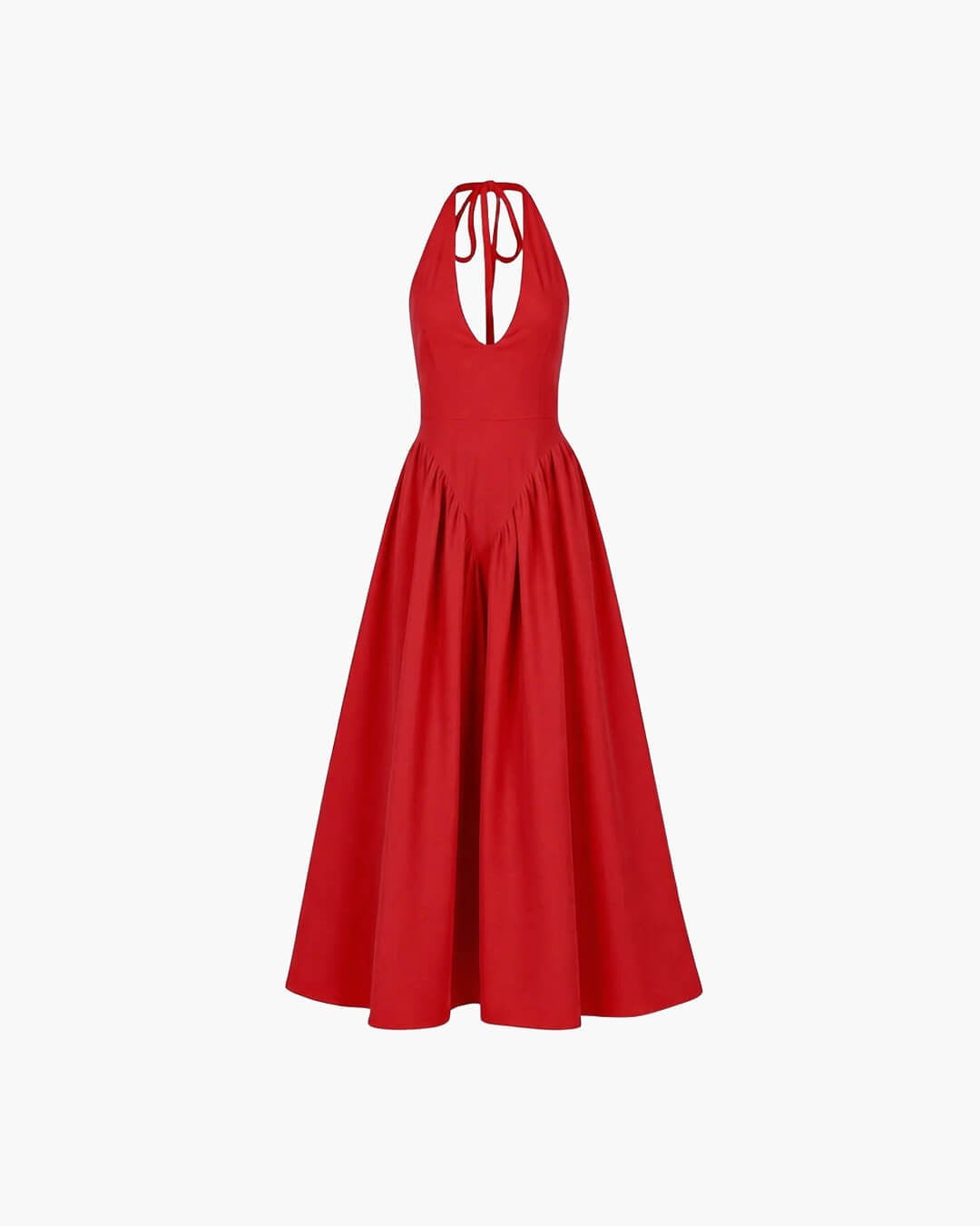 OLANE Chiffon Deep Neck Maxi Dress RedSWomen's Dresses