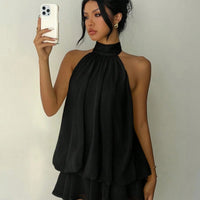 Adjoa Robe mini en mousseline à col Halter