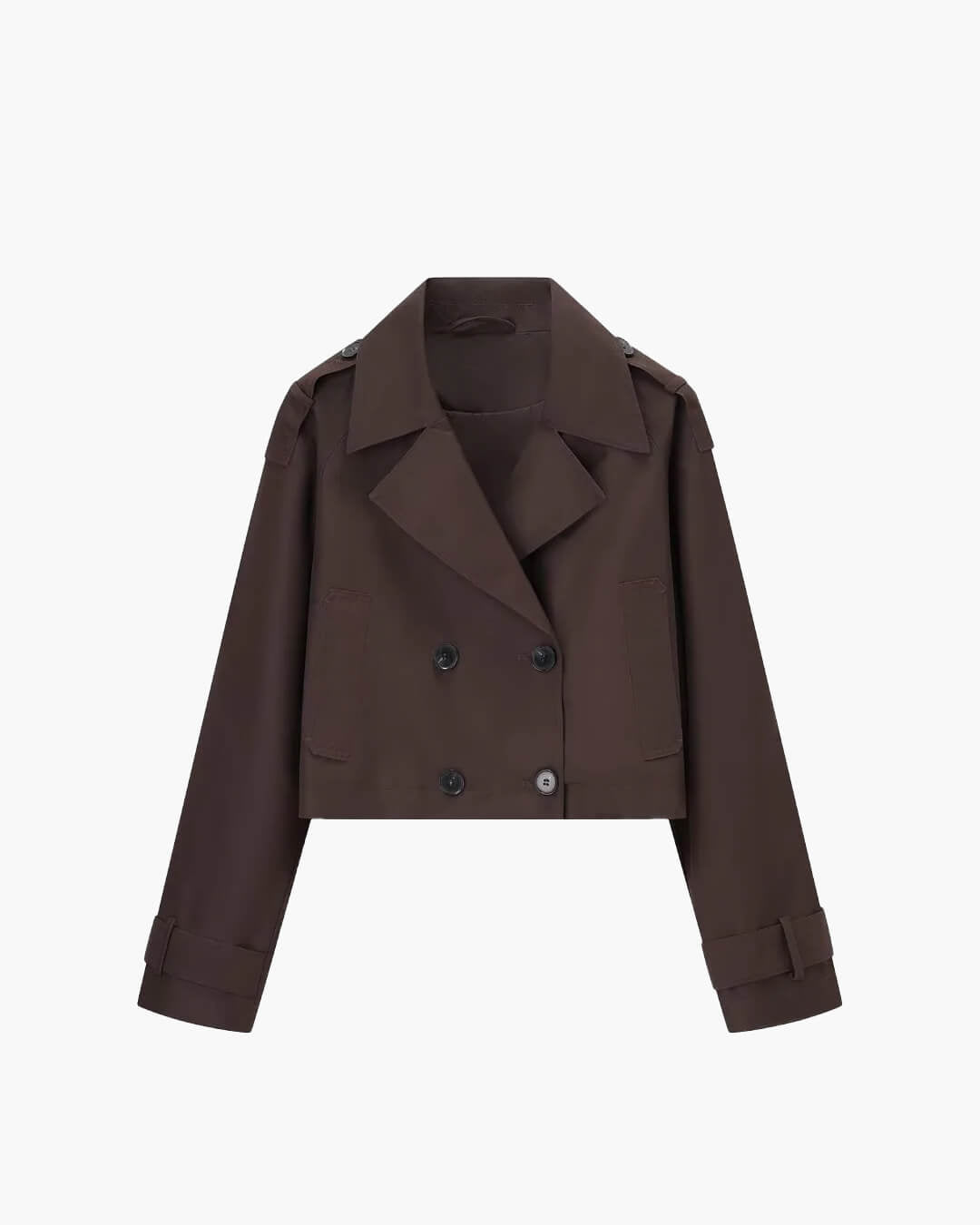 OLANE Classic Cropped Trench Coat BrownXSWomen’s Jackets & Coats