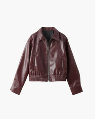 Veste classique en simili cuir à revers