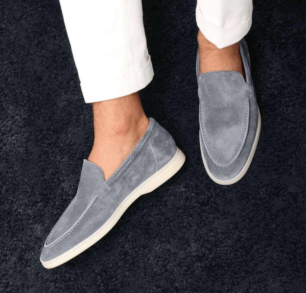 OLANE Classic Faux Leather Slip - On Loafers Blue38Men's Shoes