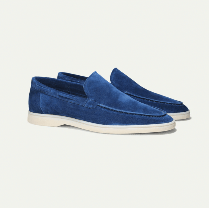 OLANE Classic Faux Leather Slip - On Loafers Navy Blue38Men's Shoes