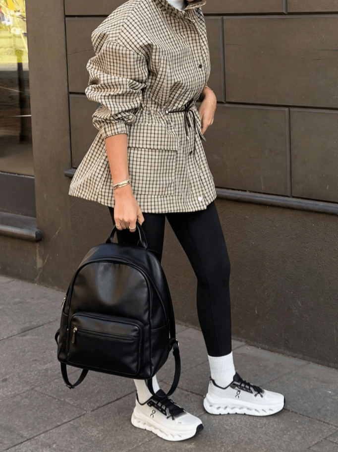 OLANE Classic High-Neck Plaid Jacket SWomen's Coats & Jackets