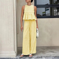 Classic Plaid Ruffle Two-Piece Set