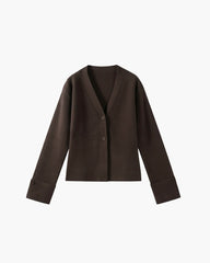 Cardigan Classico Abbottonato con Scollo a V