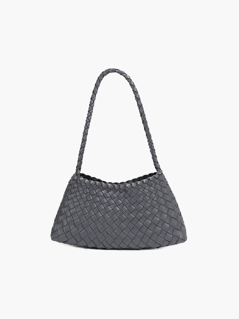OLANE Classic Vegan Leather Woven Bag Small Dark GreySmallBag