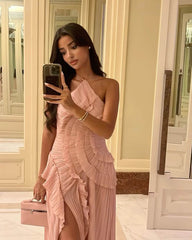 Crissa – Neckholder-Kleid aus Tüll mit Rüschen