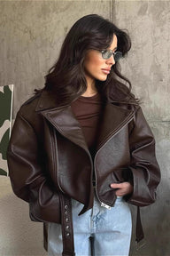 Giacca corta in similpelle Kate