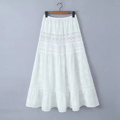 OLANE Denise Bohemian Embroidered Crop Top Skirt Set StrapSWomen's Sets