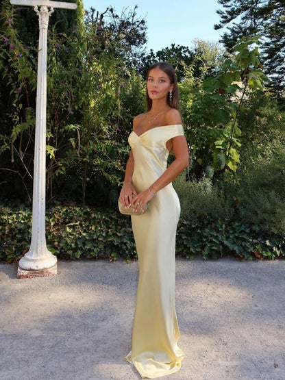OLANE Elegant Backless Satin Maxi Dress XLWomen's Dresses