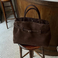 Elegante matte Tote Bag in Wildlederoptik