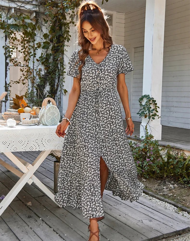 OLANE Ella Vintage Floral Maxi Dress WhiteSDresses