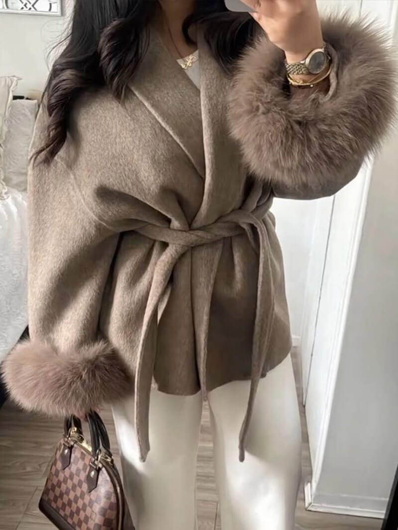 OLANE Esther Faux Fur Coat BrownSWomen's Coats & Jackets
