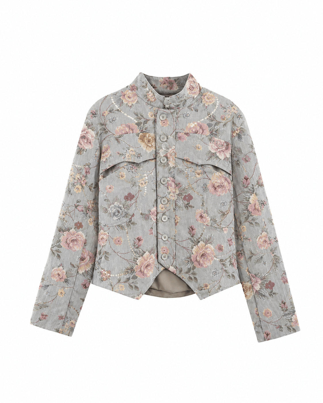 OLANE Floral Vintage Jacquard Cropped Jacket XSWomen's Coats & Jackets