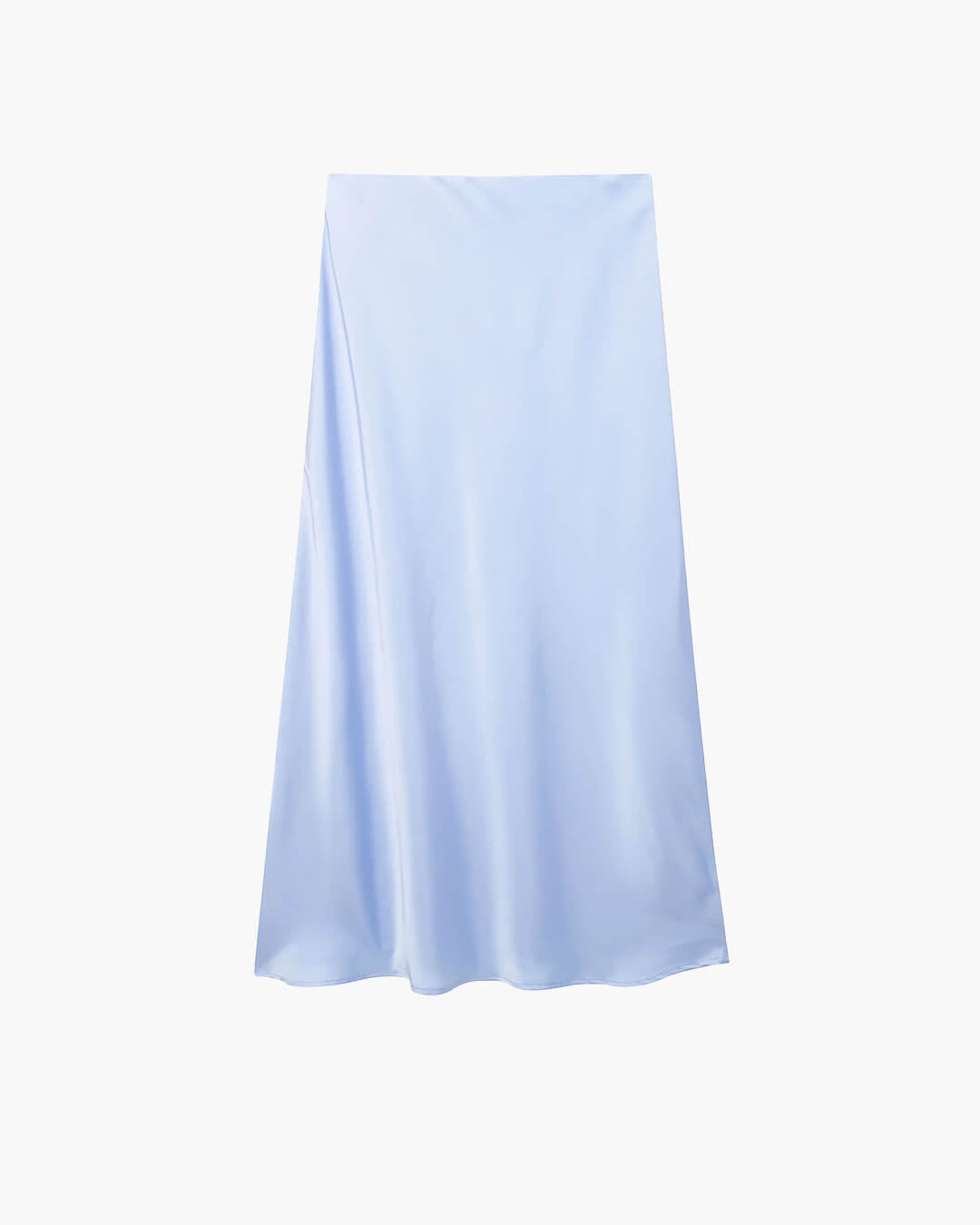 OLANE High Waist Satin Midi Skirt Light BlueXSWomen's Bottoms