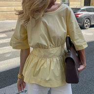 Joanna Chemisier Peplum Dos Nu à Volants