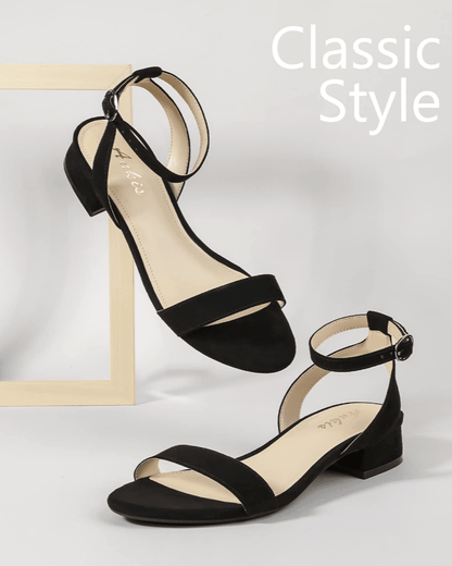 OLANE Kaya Block Heel Ankle Strap Sandal Beige35/5Shoes