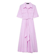 Robe midi chemise Kirra ceinturée