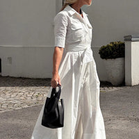 Robe midi chemise Kirra ceinturée