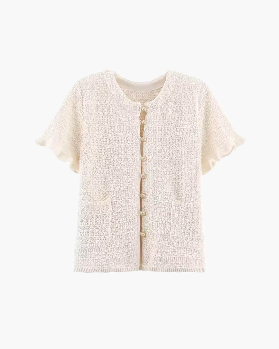 OLANE Knitted Tank Pleated Skirt Set Beige TopSWomen's Sets