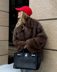Manteau long en fausse fourrure moelleuse
