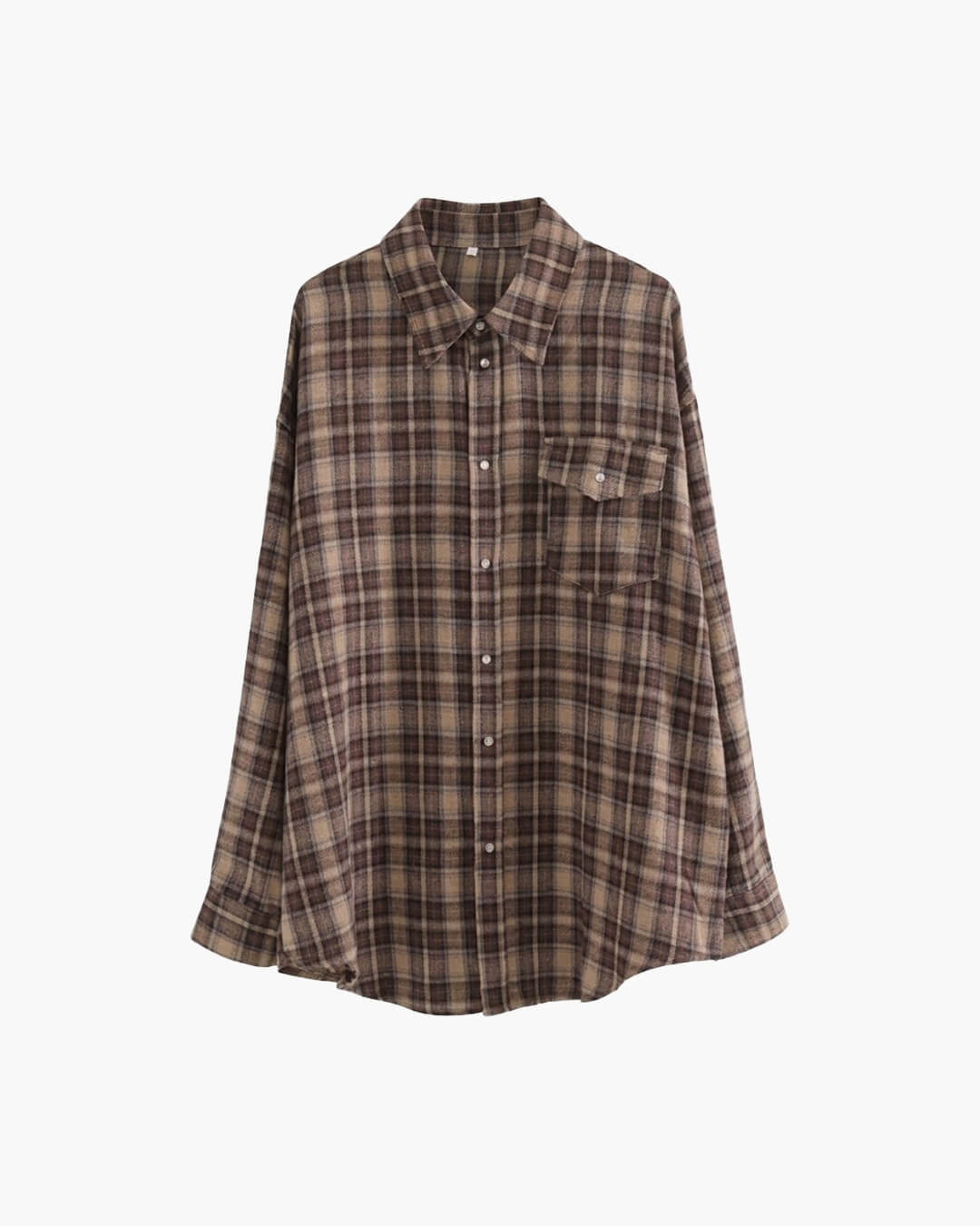 Langärmliges kariertes Oversized-Hemd