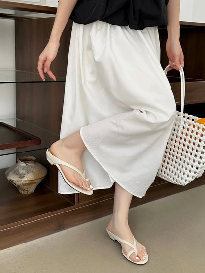 OLANE Lucy Lightweight Clip Toe Flat Slipper White37Women's Shoes