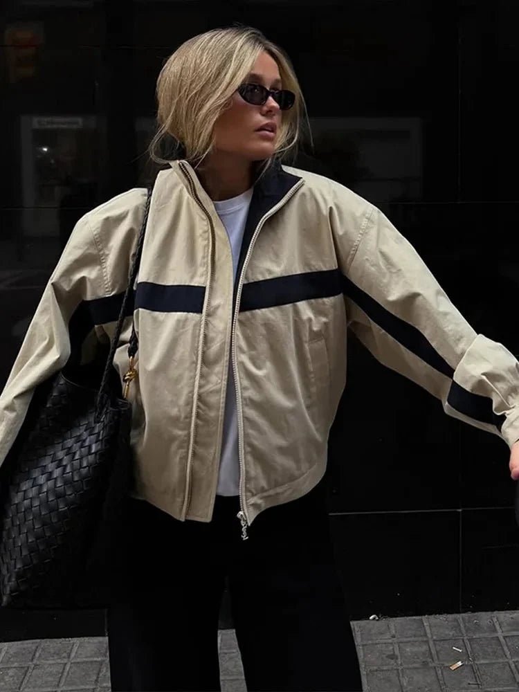 Oversized Colorblock Bomberjacke