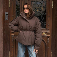 Doudoune oversize avec cordon de taille