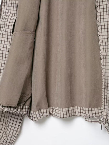 OLANE Plaid Hooded Cropped Jacket LWomen's Coats & Jackets
