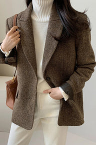 Blazer con rever a vestibilità rilassata