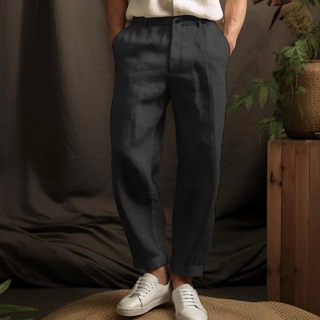 OLANE Relaxed Fit Tailored Trousers BeigeSMen's Bottoms