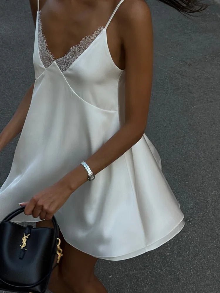 OLANE Sleeveless Satin Mini Cami Dress LWomen’s Dresses