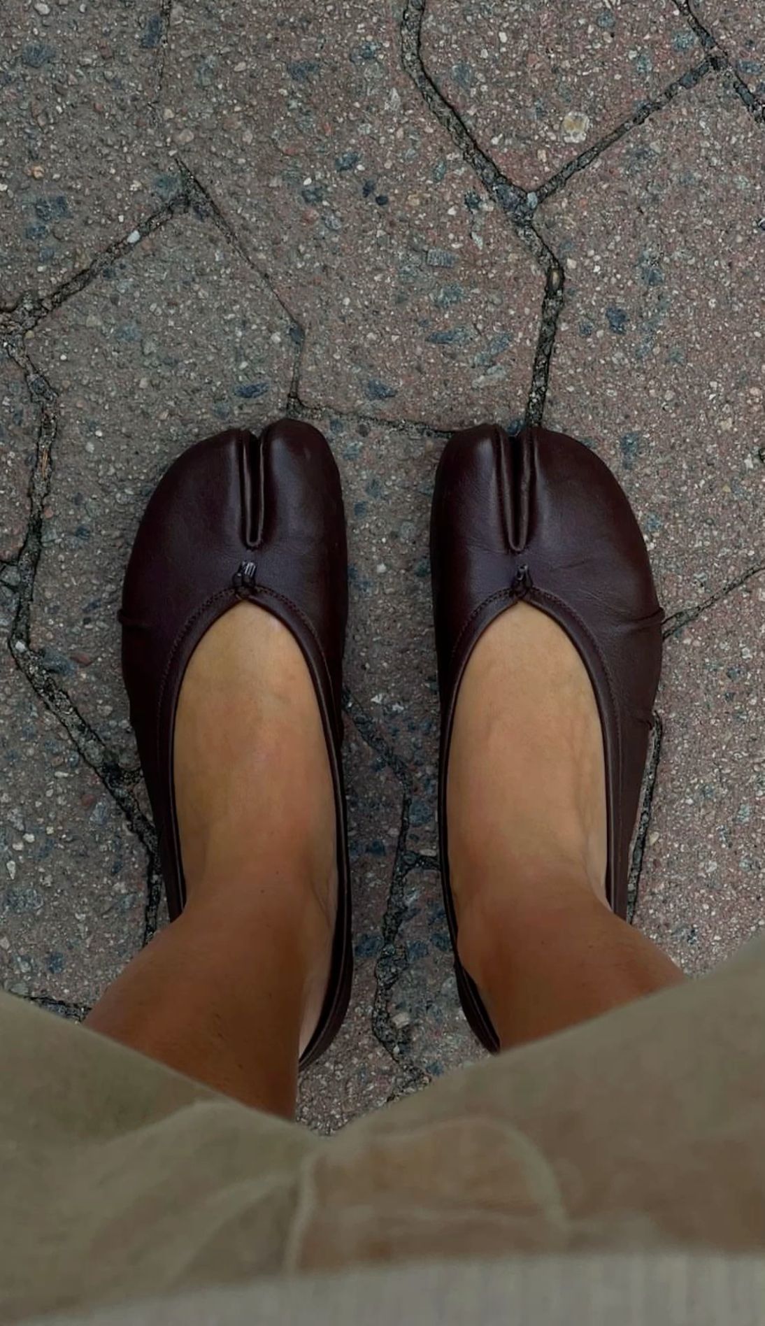 OLANE Slip - On Split - Toe Leather Mules Brown41Women's Shoes
