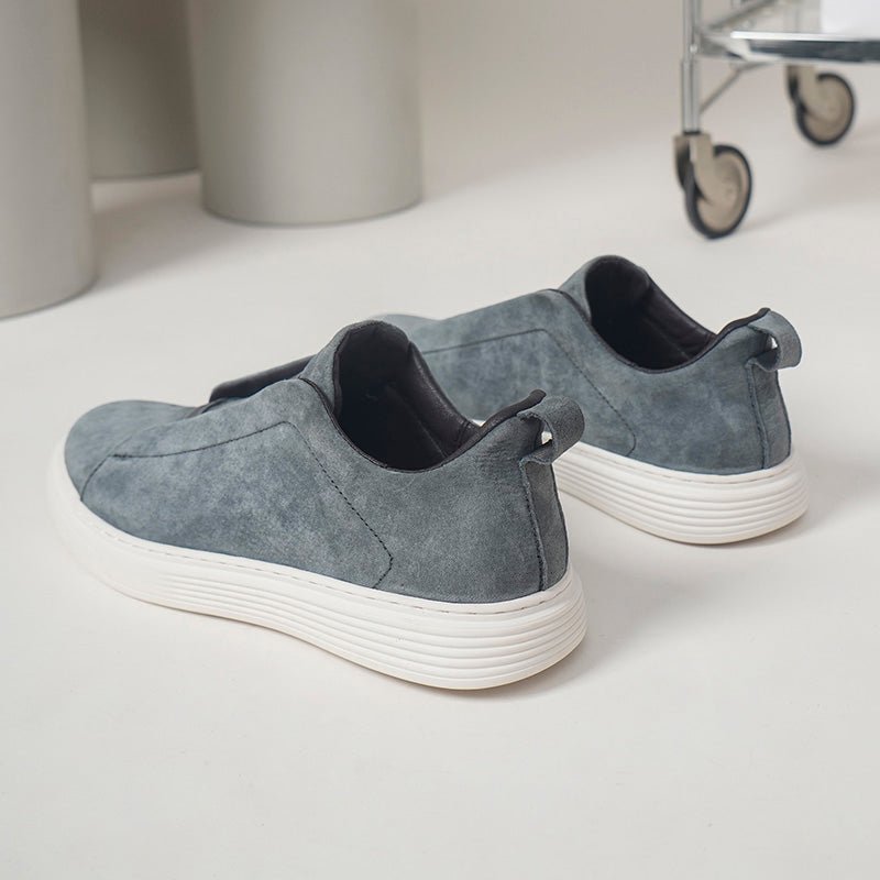 OLANE Slip - On Triple Stitch Suede Sneakers Grey39Men's Shoes
