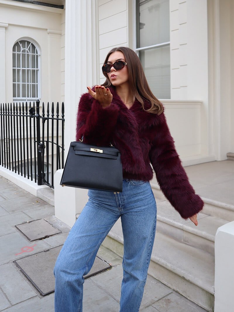 OLANE Soft Open-Front Faux Fur Coat BlackSCoat