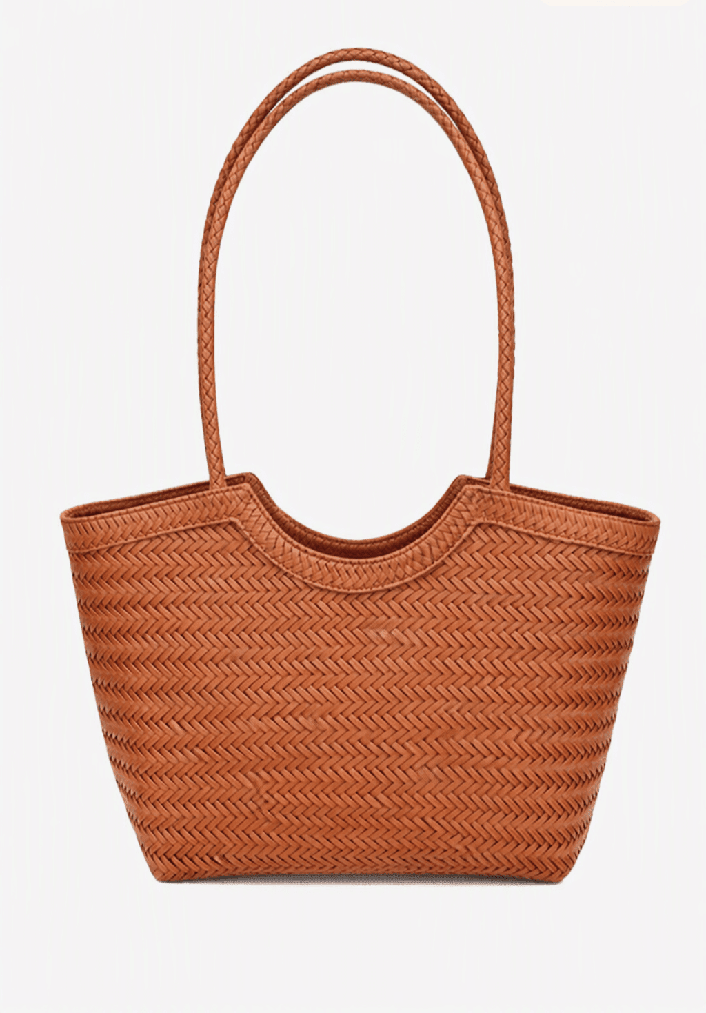 OLANE Spacious Woven Faux Leather Bag Light BrownRegularBag