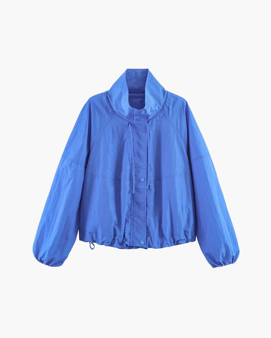 OLANE Stand Collar Zip-Up Windbreaker Jacket BlueXSJacket