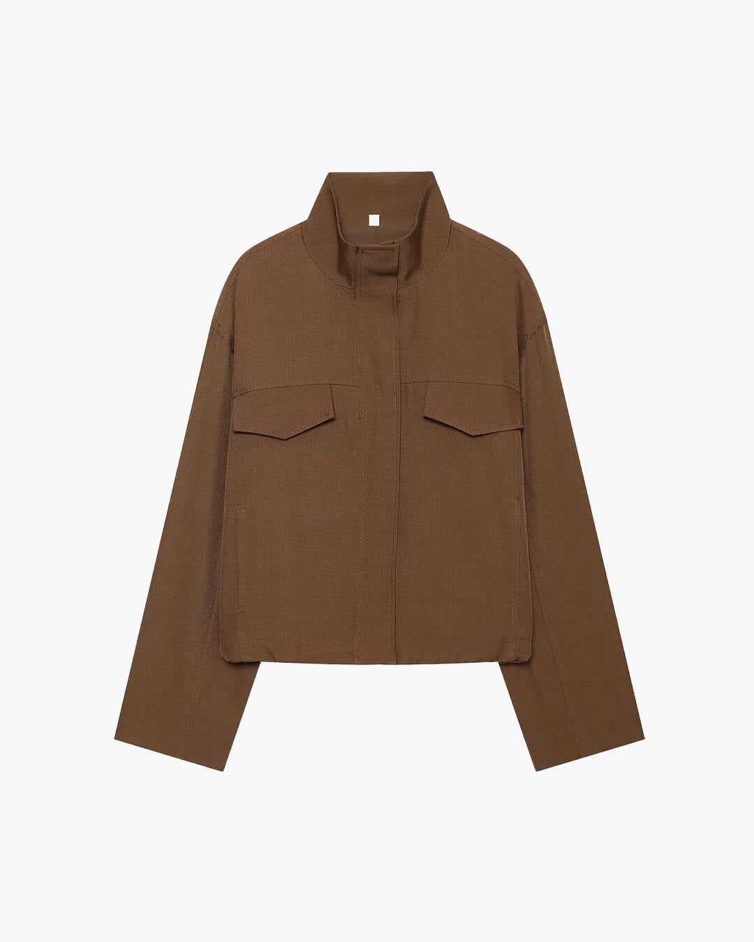 Stylische kurz geschnittene Zip-Jacke in Braun
