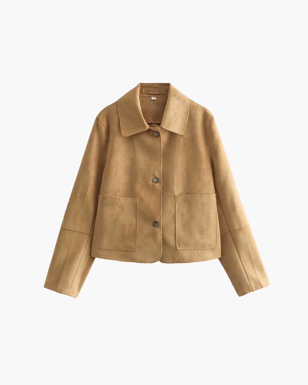 OLANE Stylish Cropped Faux Suede Jacket MWomen's Coats & Jackets