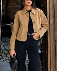Veste courte élégante en suédine synthétique