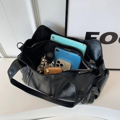 OLANE Stylish Faux Leather Shoulder Bag BlackRegularWomen's Bags