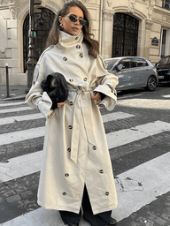 Stylish Long Belted Trench Coat