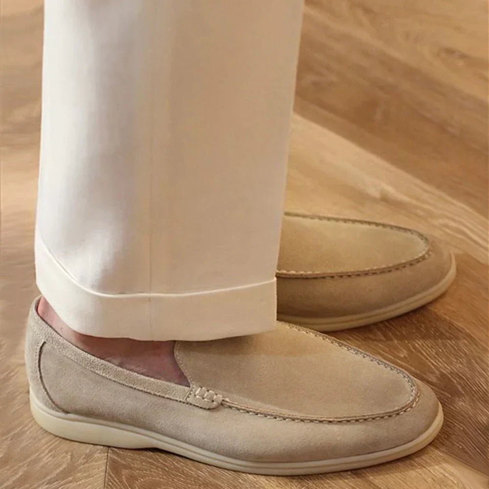 OLANE Stylish Modern Slip - On Suede Loafers Beige39Men's Shoes