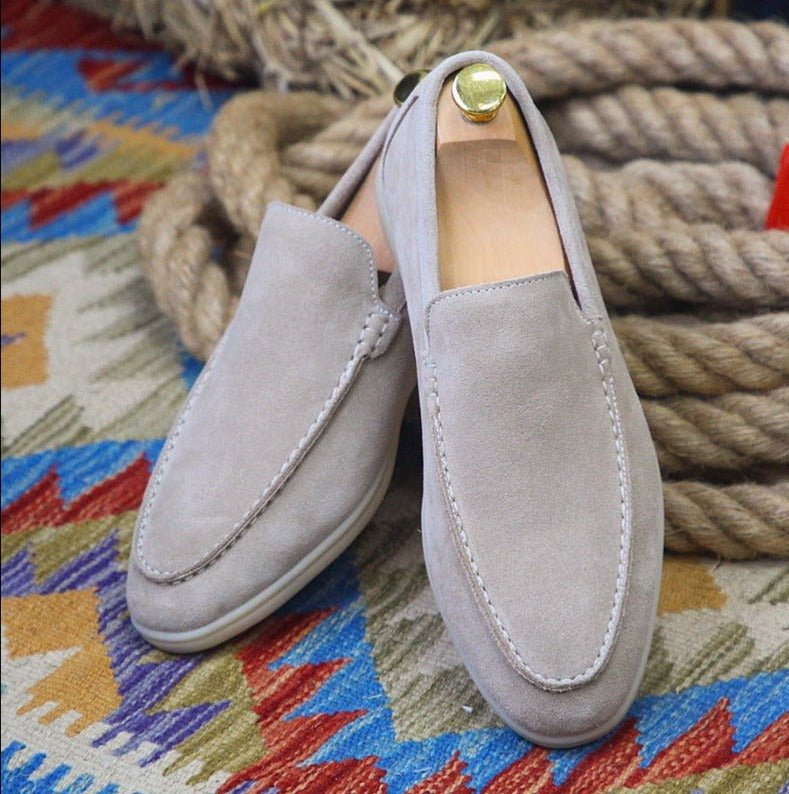 OLANE Stylish Modern Slip - On Suede Loafers Grey40Men's Shoes