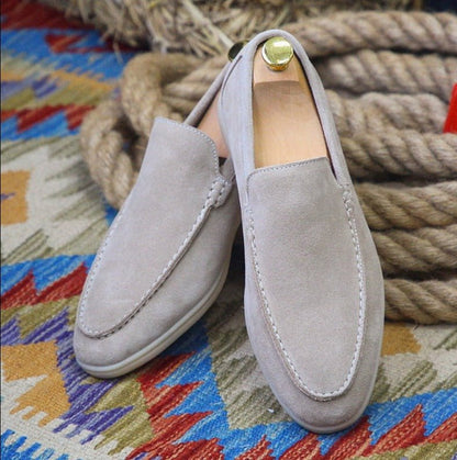 OLANE Stylish Modern Slip - On Suede Loafers Grey40Men's Shoes